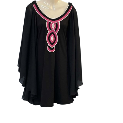 Charlie Brown Womens  Size 8 Blouse / Long Sleeve Top Black  / Pink  