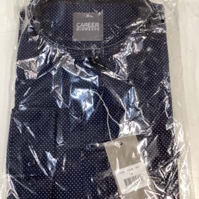 Gloweave  Mens  Size 14 Long Sleeve Shirt Navy Blue 