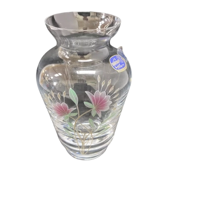 Bohemia Crystal vase with floral design.