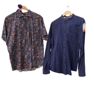 Ben Sherman / Rodd & Gunn Mens  Size XXL Long Sleeve Shirt / Short Sleeve Shirt Blue / Floral / Pinstriped 