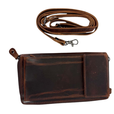  Womens Brown- Brand New Outback Leather RFID Phone Holder Wallet  RRP:$79.99