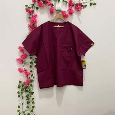 WonderWink Womens  Size XXXL Short Sleeve Scrub Top Maroon 