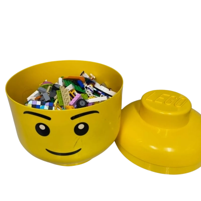 Lego storage head with 1kg of mixed lego