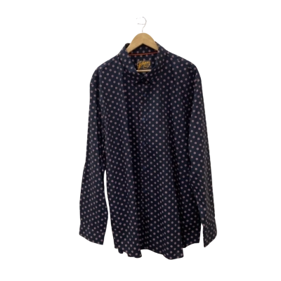 Johnny Bigg Mens  Size XXXXXL Long Sleeve Shirt Navy Blue / Pattern 