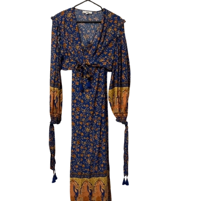 Jaase Womens  Size L  Floral / Blue / Yellow  Floral Dress