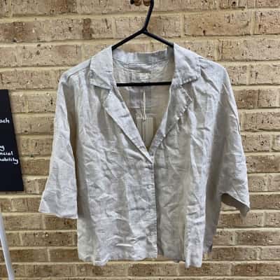 Nude Lucy Womens lounge linen shirt Size M 