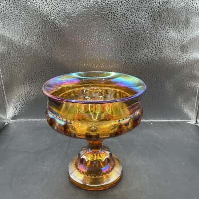 One Indiana Carnival Glass Candy/Compote Bowl