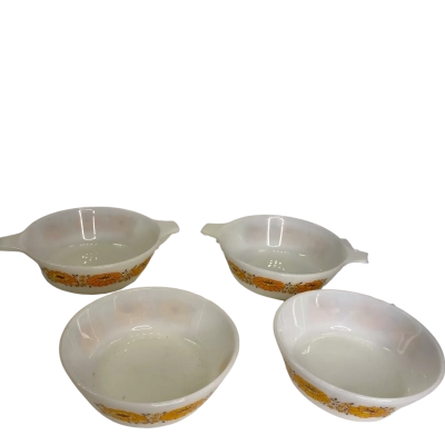 Vintage Anchor Hocking Fire King Bowls Summerfield Pattern - Set of 4