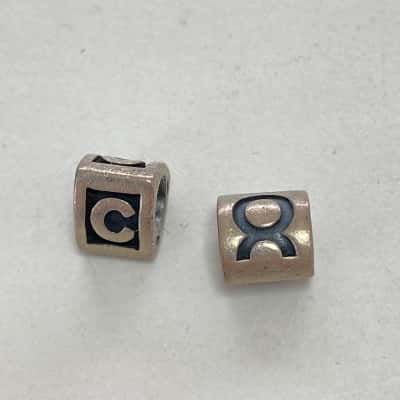 2 Pandora 925 Sterling Silver Letter Alphabet Charm 