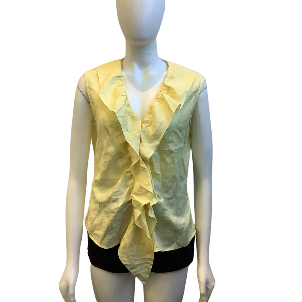 Laura Label Laura Ashley Womens Label Size 12 Frill Top Yellow