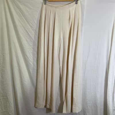 Sheike Size 6 Wide Leg Pants Cream 