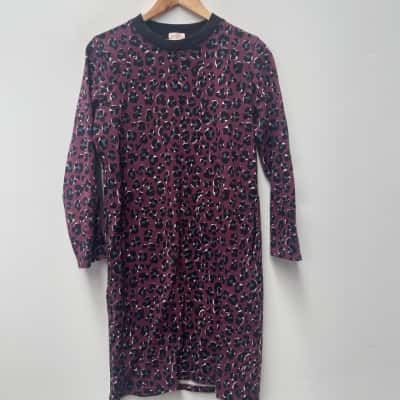 Gorman Womens  Size 10 Long Sleeve Dress Animal print / Black  / Blue / Purple 