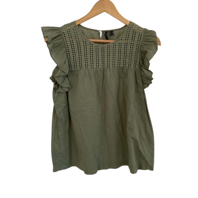 Vero Moda Womens  Size M Short Sleeve Top Green 