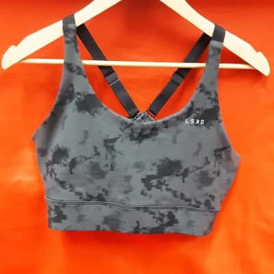 LSKD Womens  Size L Black  / Grey racer back sports top