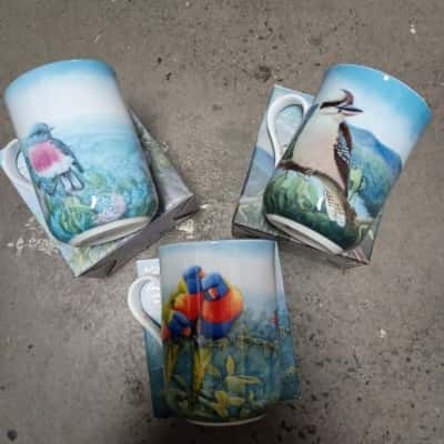 3 x Maxwell & Williams Mugs - Birds of Australia 