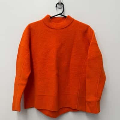 COS 100% Wool Orange Jumper - Size XS  