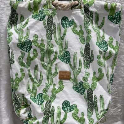 Tigerlily canvas drawstring bag 