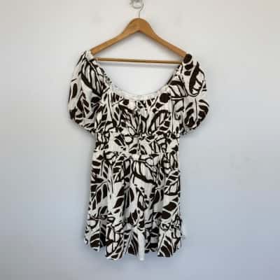 Ally Fashion Abstract Linen Blend Fit And Flare Dress  Size 12