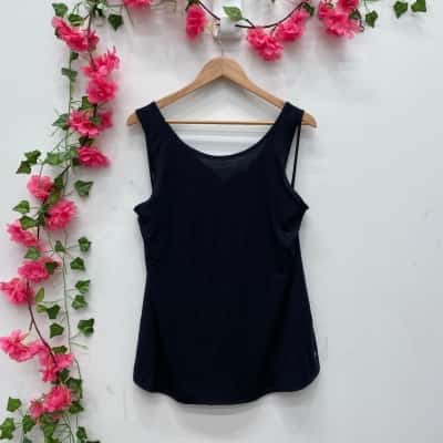 Kathmandu Womens Kamana Knit Tank Cross over back Size 16 Black  