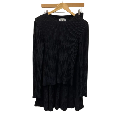 Veronika Maine Womens  Size S Black Top & Skirt Set 