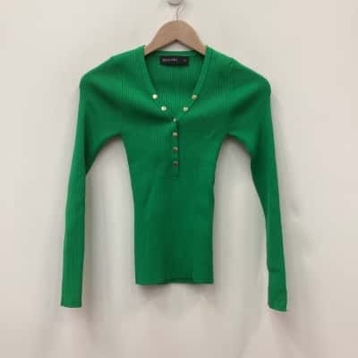 Decjuba Womens Top Green Size XS