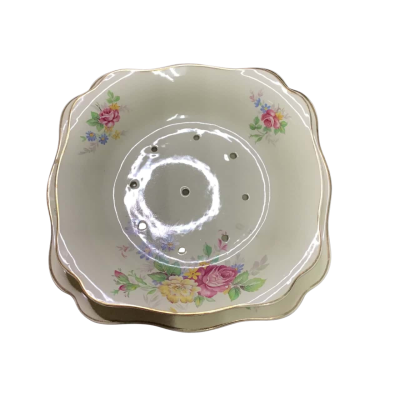 Vintage J & G Meakin Salad Fruit Drainer bowl and  colclough underplate