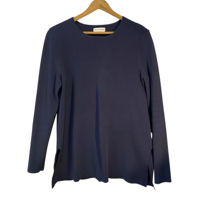 Scanlan Theodore Womens  Size M Long Sleeve Shirt Navy Blue 