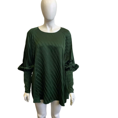 Lee Mathews Women's Brand Size 4 Long Sleeve Top Green 