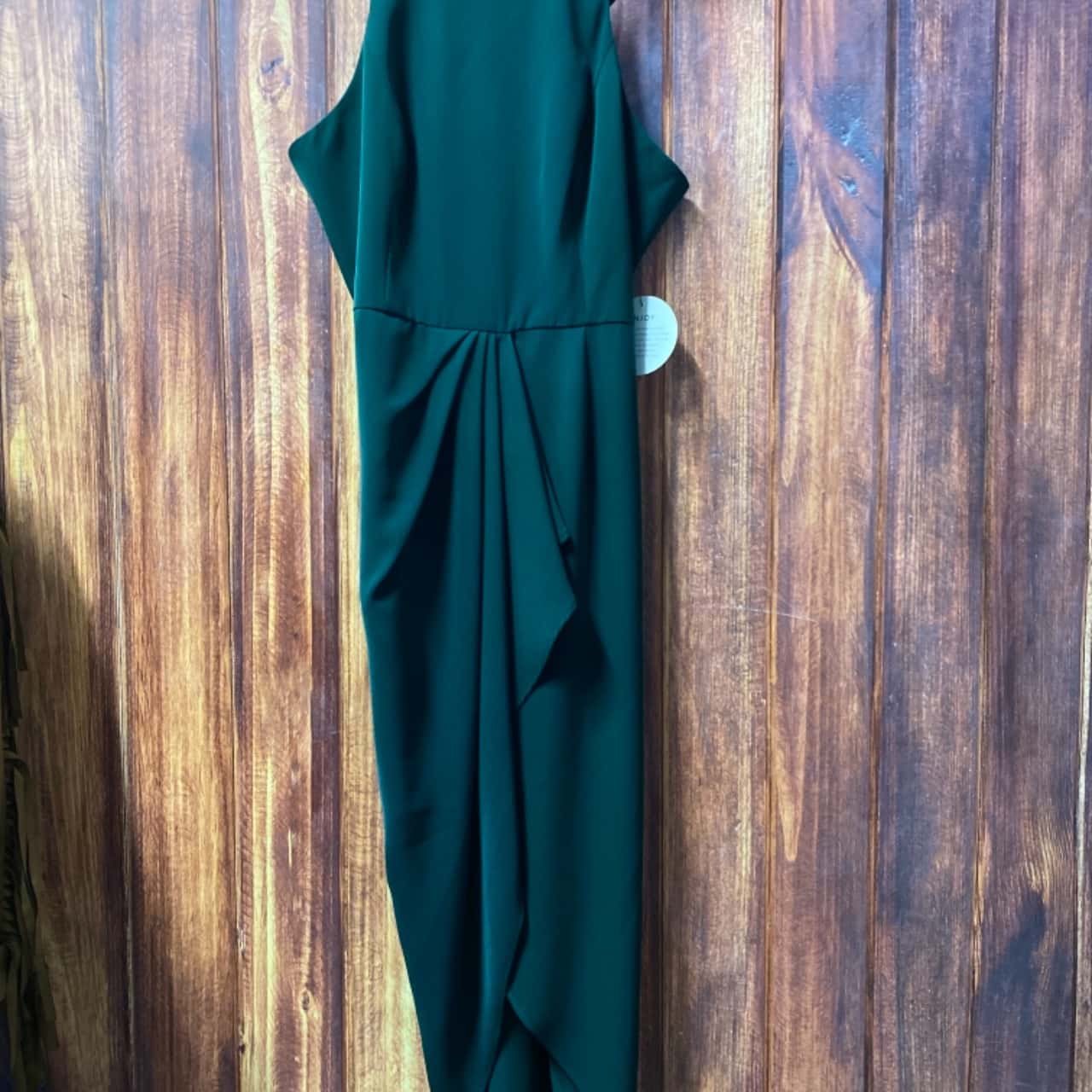 pilgrim dress green Sage Green Satin Mermaid One Shoulder Long Custom Side Slit Bridesmaid –  BubbleGowns main image 1