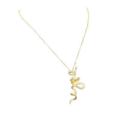 Womens 40-44cm Serpent Necklace Gold Tone