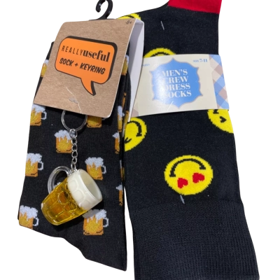  Mens Sock Bundle with Bonus Beer Keyring