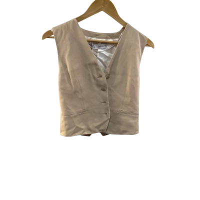 BNWT Zara Womens  Size XS Khaki Vest RRP $109.00