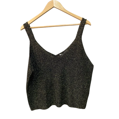 Morrison Womens  Size 4 Cisco Knit Tank Black  / Gold RRP $149