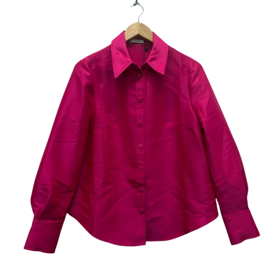 Sheike Size 8 Button Up Top /Long Sleeve Shirt Hot Pink  
