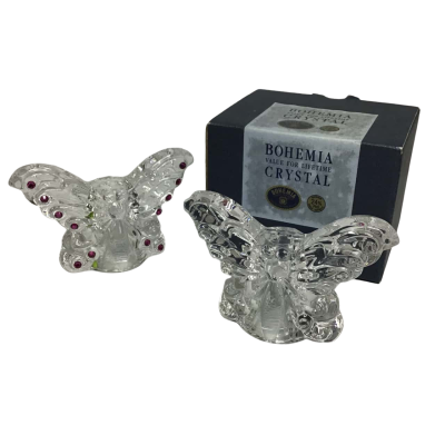 Bohemia Crystal Butterfly Pepper & Salt Shakers