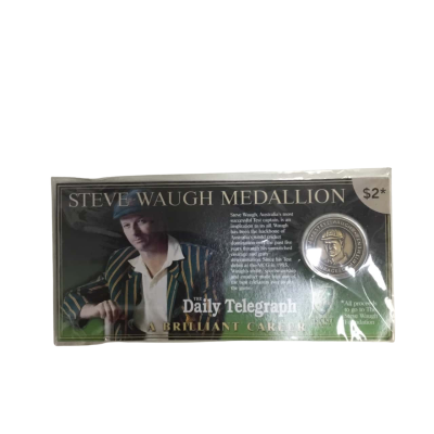 CRICKET AUSTRALIA STEVE WAUGH MEDALLION. 10 X 20 CM. Bronze Colour