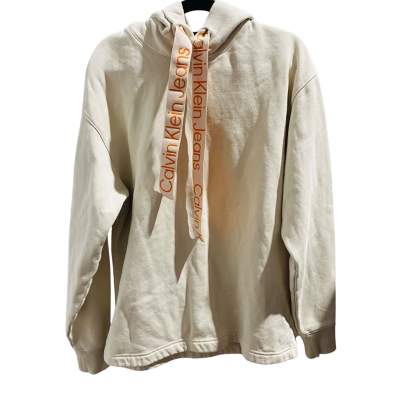 Calvin Klein Jeans Womens  Size M Fleece Jacket Cream / Orange 