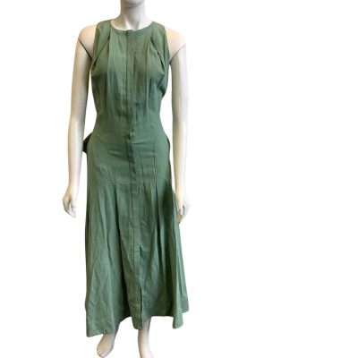 Ginger & Smart Women's Size 10 Linen Blend Sleeveless Maxi Dress Green 