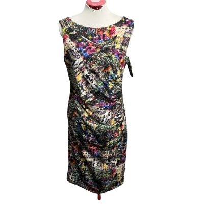 Joseph Ribkoff Womens  Size 14 Cocktail Dress Black  / Gold / Multicoloured 