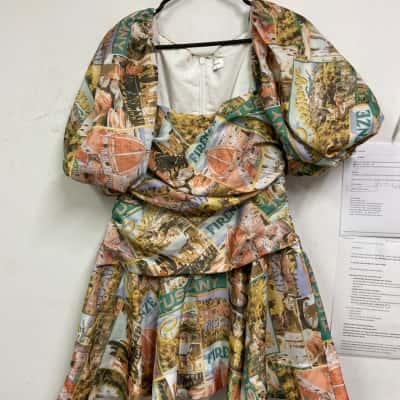 Sheike Womens  Size 14 Midi Dress Multicoloured / Pattern 