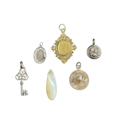  Womens Pendant collection (6) 925 Silver / Silver tone and gold tone 