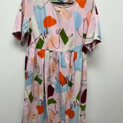 Gormon Katie Eraser  Size S Midi Dress Blue / Green / Maroon / Orange / Pink  