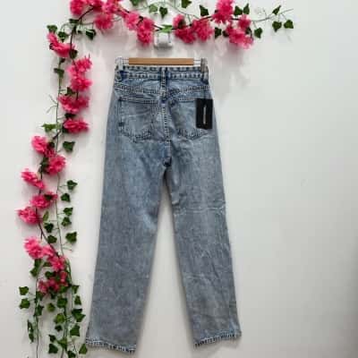 Pretty Little Thing Womens  Size 8 Distressed Jeans Blue 
