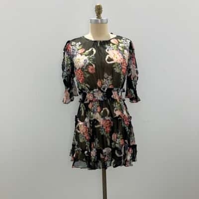 alice McCall Womens  Size 8 Cocktail Dress / Floral Dress / Long Sleeve Dress / Midi Dress Floral / Multicoloured 