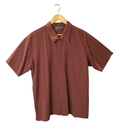 Men’s Size L Brown Kathmandu Short Sleeve Shirt 