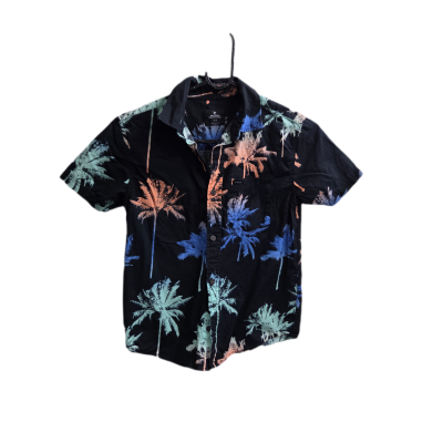 Rip Curl Boys 'Palm Beach / Paradise Palms' Short Sleeve Shirt Black Size 10 (140cm)