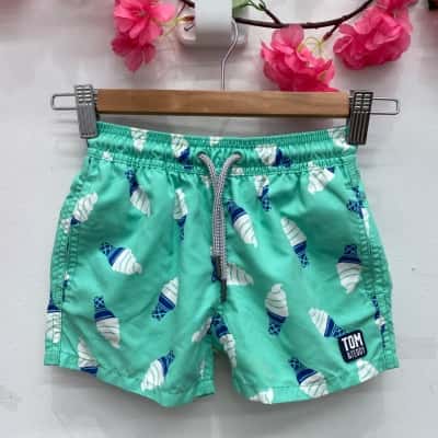 Tom & Teddy Kids Swim Shorts Size 1 / 2 Green 