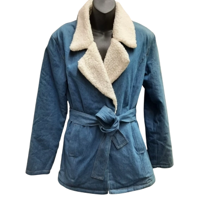 New With Tags MINKPINK 'Hustler Denim Borg' Sherpa Jacket in Size S     Orrp$ 139.95