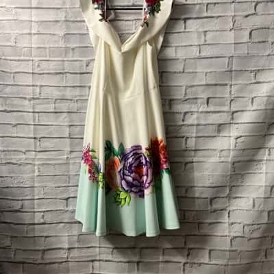  Womens  Size 42 Cocktail Dress Floral 