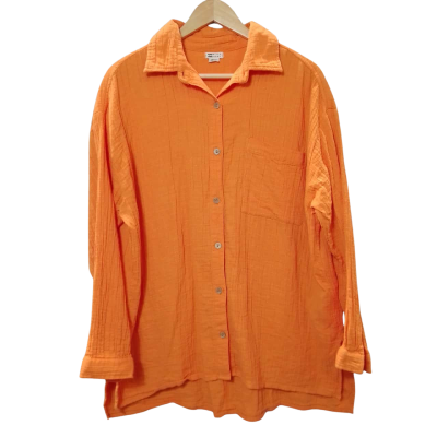 Billabong Women's Size M Orange Button Up Shirt 